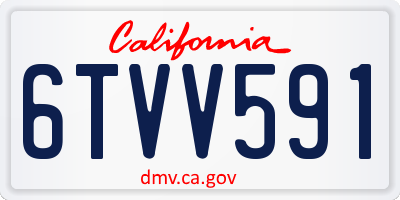 CA license plate 6TVV591