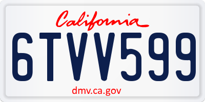 CA license plate 6TVV599