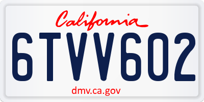 CA license plate 6TVV602