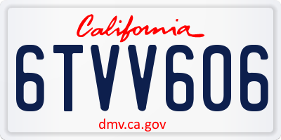 CA license plate 6TVV606