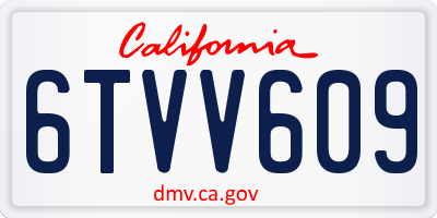 CA license plate 6TVV609