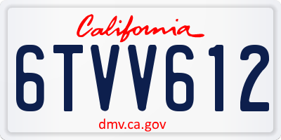 CA license plate 6TVV612