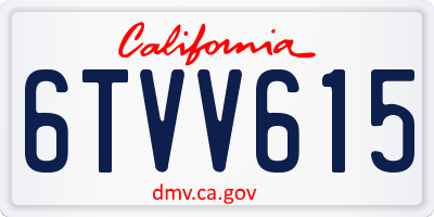 CA license plate 6TVV615