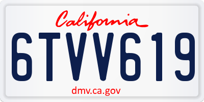 CA license plate 6TVV619