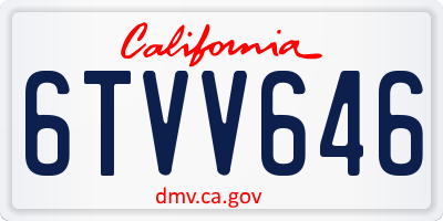 CA license plate 6TVV646