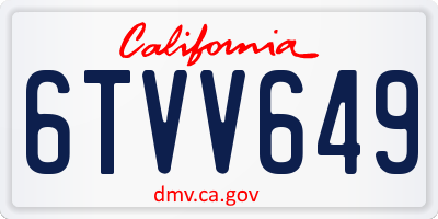 CA license plate 6TVV649