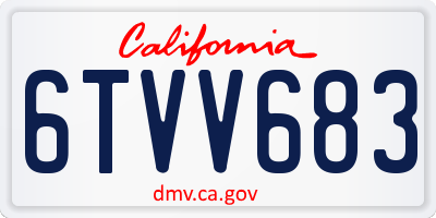 CA license plate 6TVV683