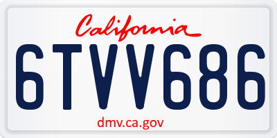 CA license plate 6TVV686