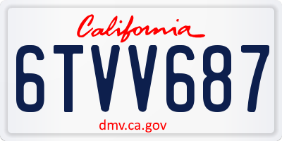 CA license plate 6TVV687