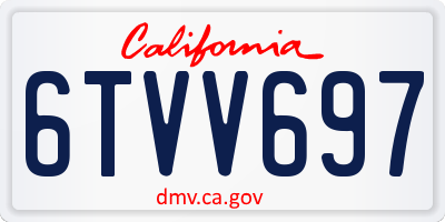CA license plate 6TVV697