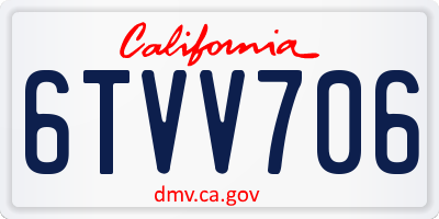 CA license plate 6TVV706