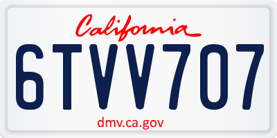 CA license plate 6TVV707