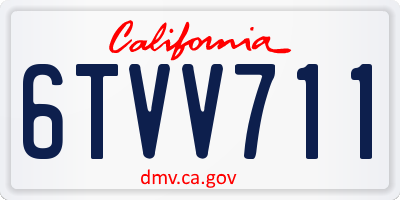 CA license plate 6TVV711