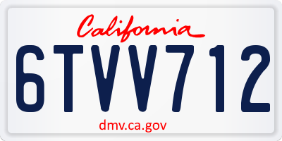 CA license plate 6TVV712