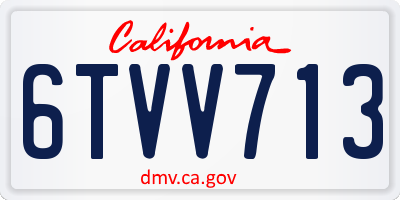 CA license plate 6TVV713