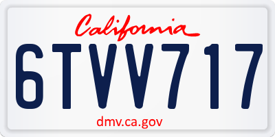 CA license plate 6TVV717