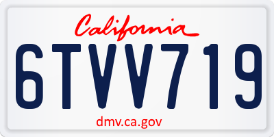 CA license plate 6TVV719