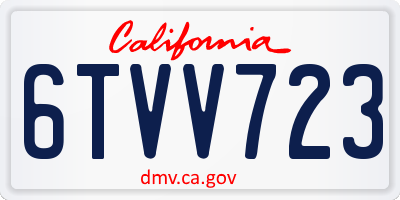 CA license plate 6TVV723