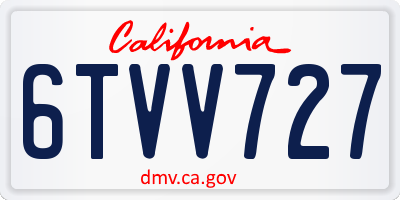 CA license plate 6TVV727