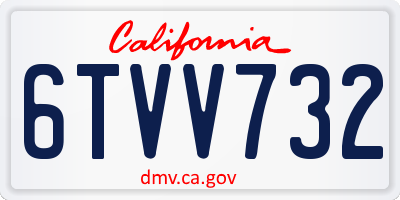 CA license plate 6TVV732