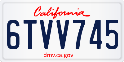 CA license plate 6TVV745