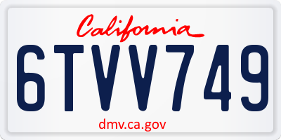 CA license plate 6TVV749