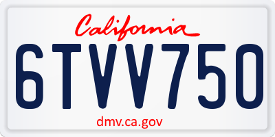 CA license plate 6TVV750