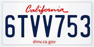 CA license plate 6TVV753
