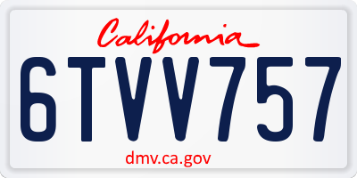 CA license plate 6TVV757