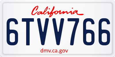CA license plate 6TVV766
