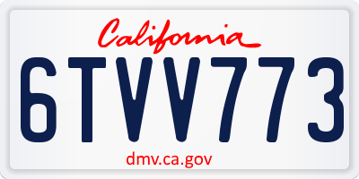 CA license plate 6TVV773