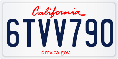 CA license plate 6TVV790