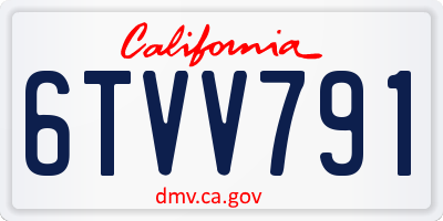 CA license plate 6TVV791