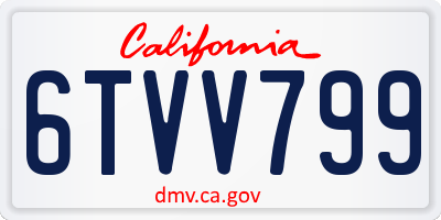 CA license plate 6TVV799