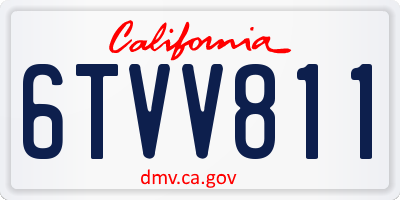CA license plate 6TVV811