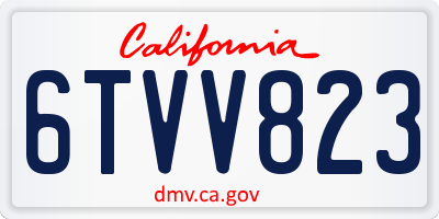 CA license plate 6TVV823