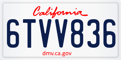 CA license plate 6TVV836