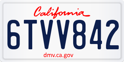 CA license plate 6TVV842