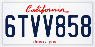 CA license plate 6TVV858