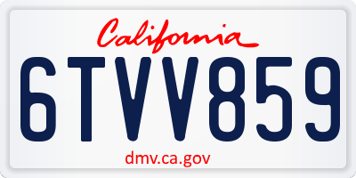 CA license plate 6TVV859