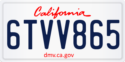 CA license plate 6TVV865