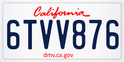 CA license plate 6TVV876