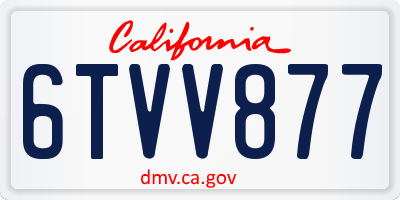CA license plate 6TVV877