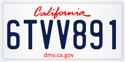 CA license plate 6TVV891