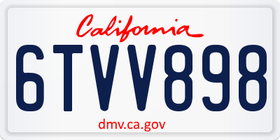 CA license plate 6TVV898