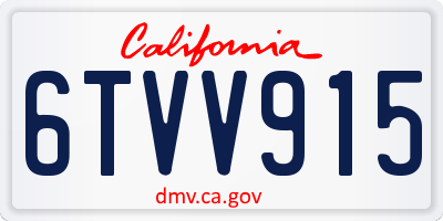 CA license plate 6TVV915