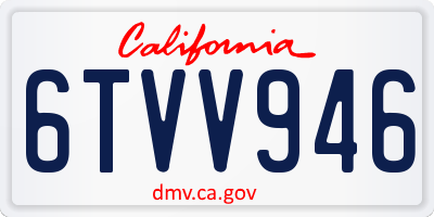 CA license plate 6TVV946