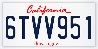 CA license plate 6TVV951