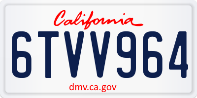 CA license plate 6TVV964
