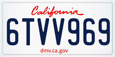 CA license plate 6TVV969